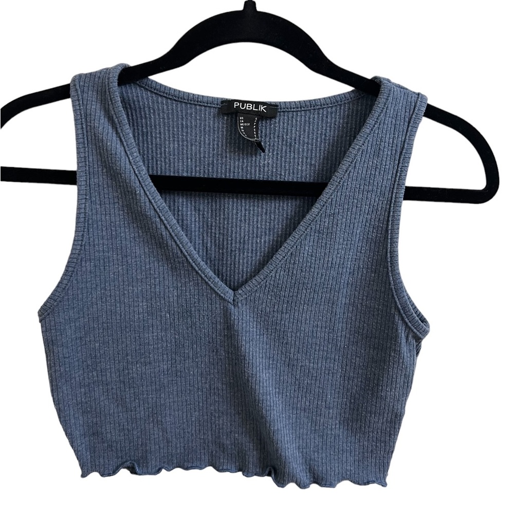 Blue crop top tank